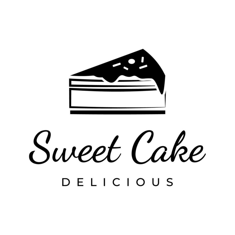 dulce pastel modelo logo diseño vector ilustración