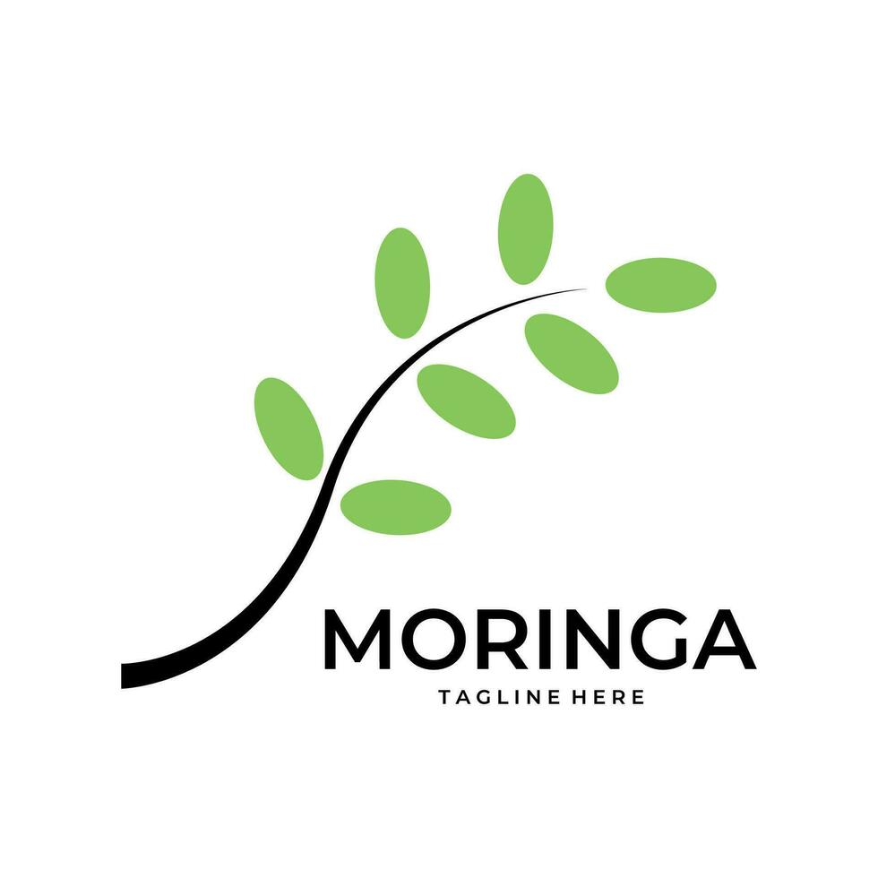 moringa hoja logo vector sencillo ilustración modelo icono gráfico diseño