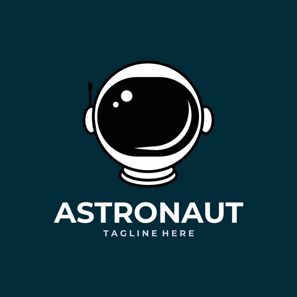 astronauta casco espacio logo vector icono modelo diseño ilustración