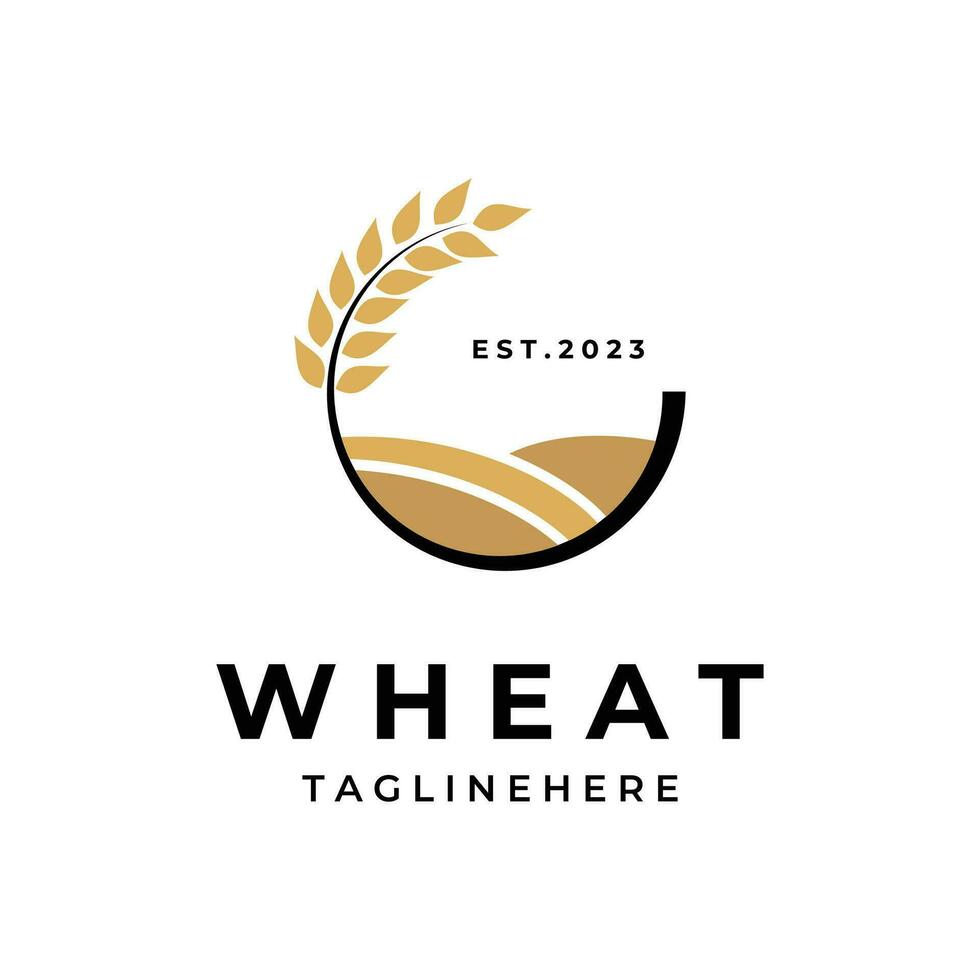 Farm Wheat Logo vector Design Icon Template Illustration