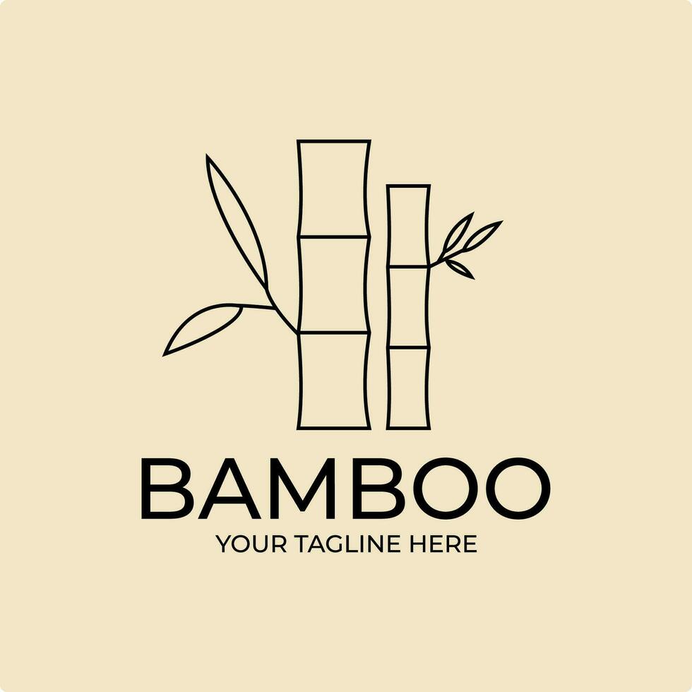 bambú logo línea Arte vector sencillo ilustración modelo icono gráfico diseño