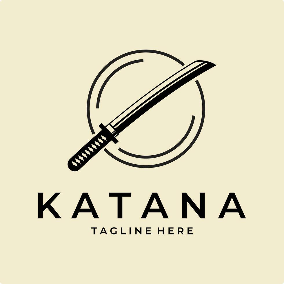 samurai Katana   simple Logo  Vector Illustration Design