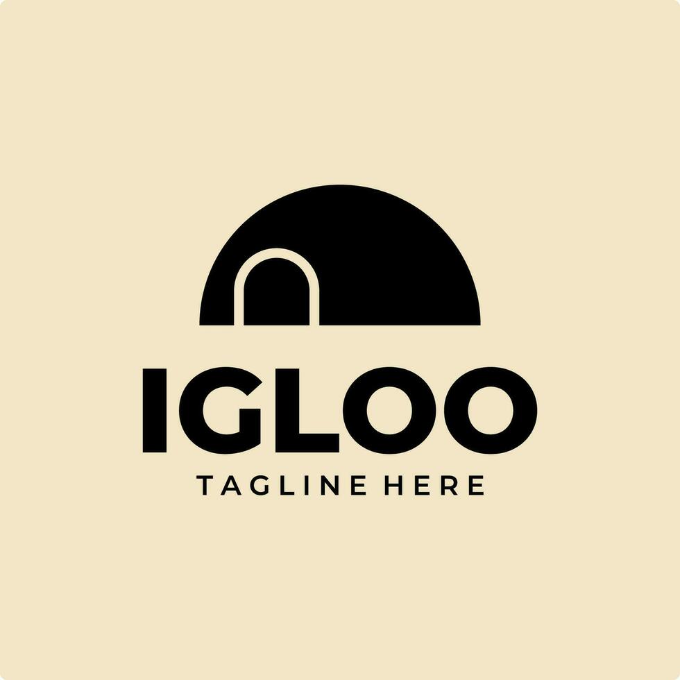 igloo house logo  vector vintage simple illustration template icon graphic design