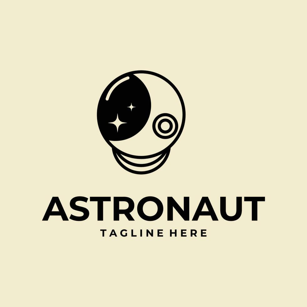 sencillo astronauta casco espacio logo vector icono modelo diseño ilustración