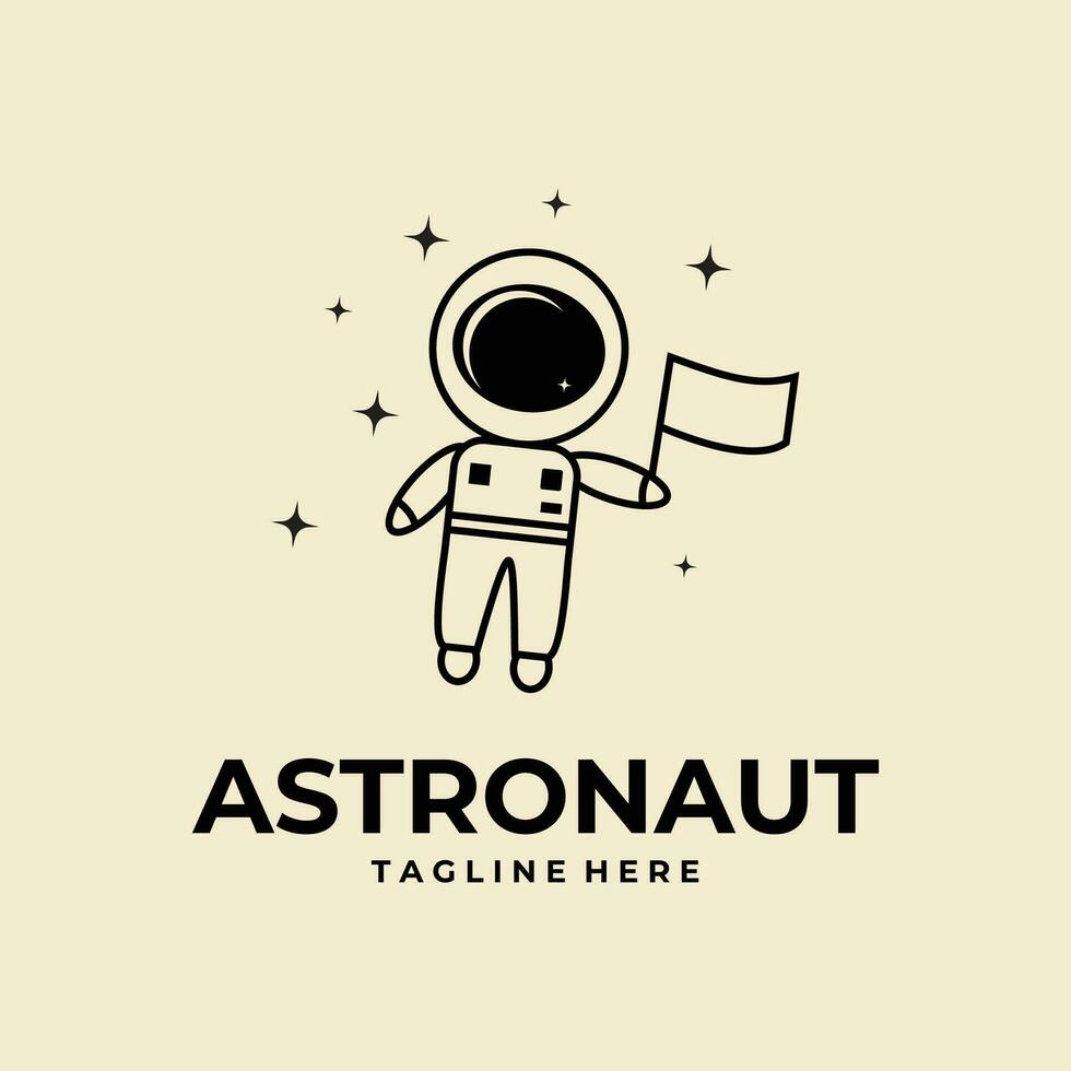astronaut  logo vector icon template  design illustration