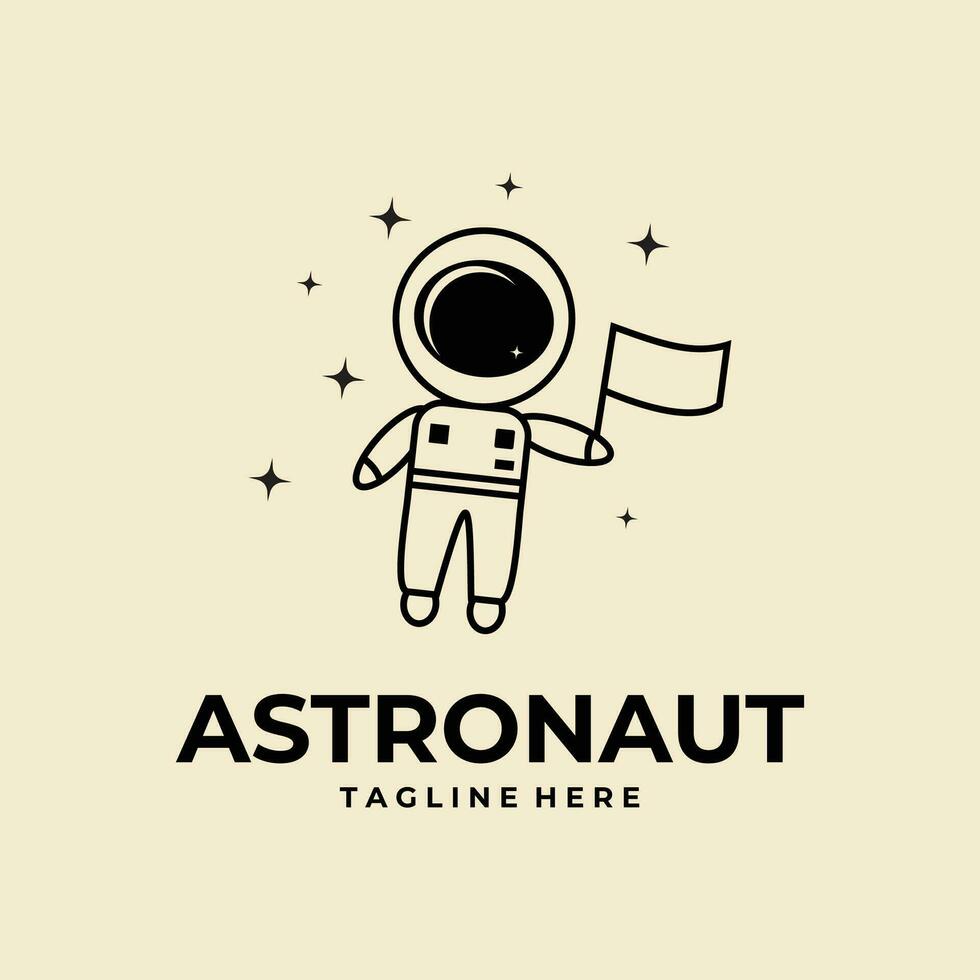 astronauta logo vector icono modelo diseño ilustración