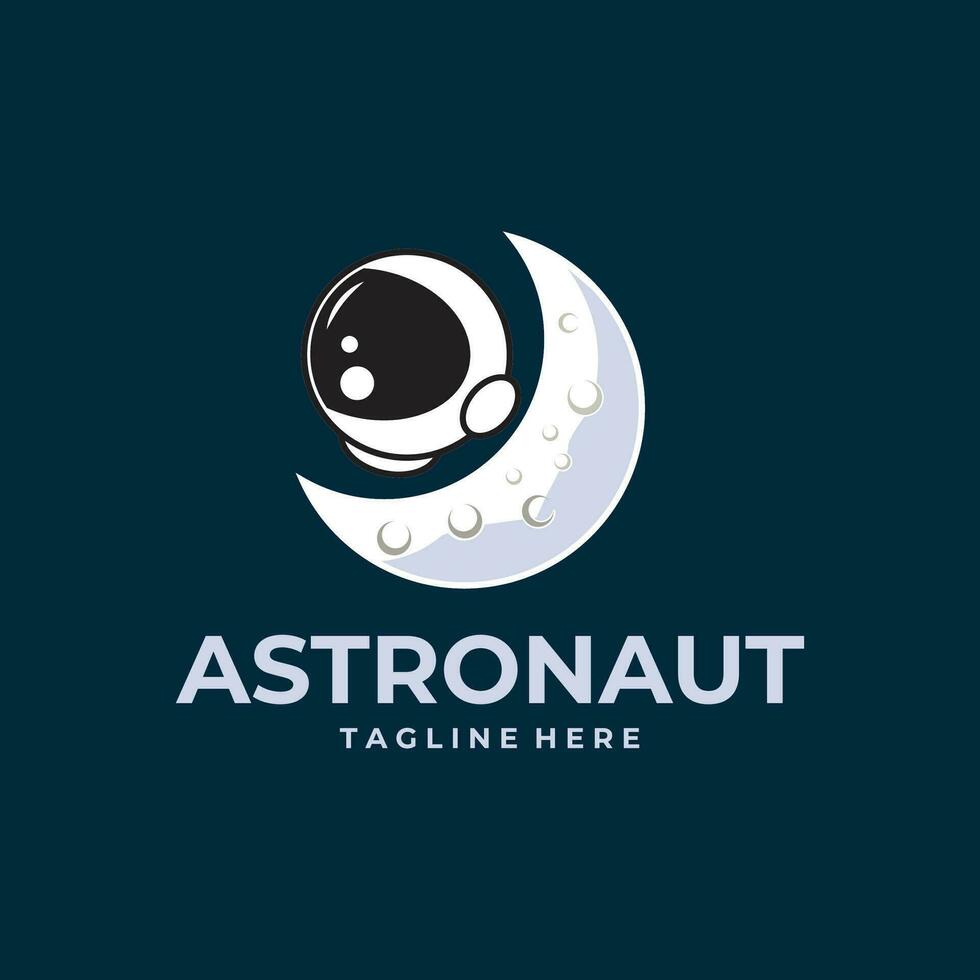 astronauta casco espacio logo vector icono modelo diseño ilustración