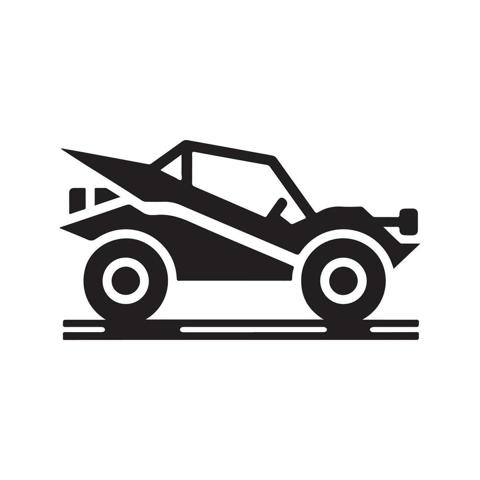 geométrico monocromo ilustración logo de duna calesa coche vector