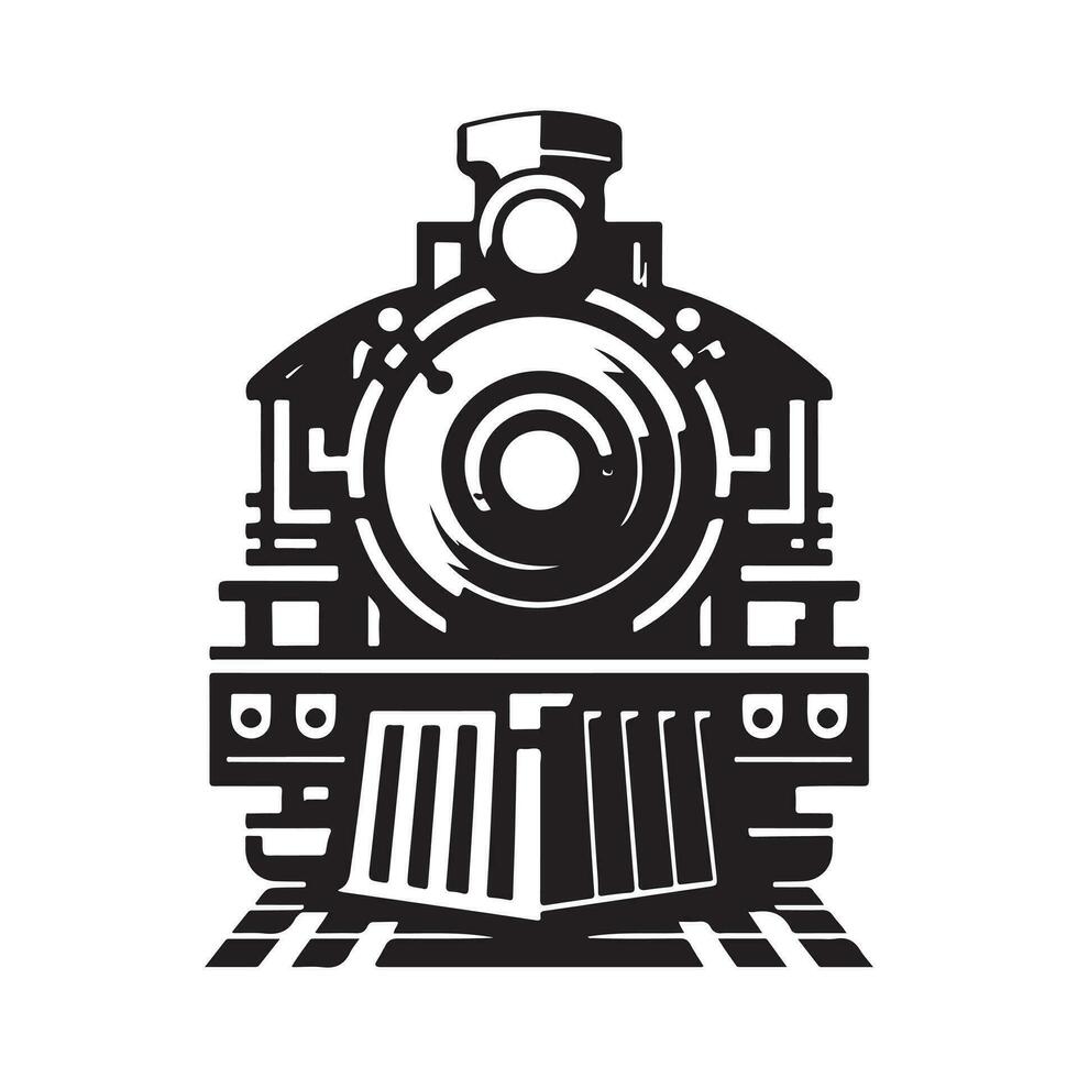 Clásico mano dibujado ilustración de antiguo vapor tren logo diseño vector