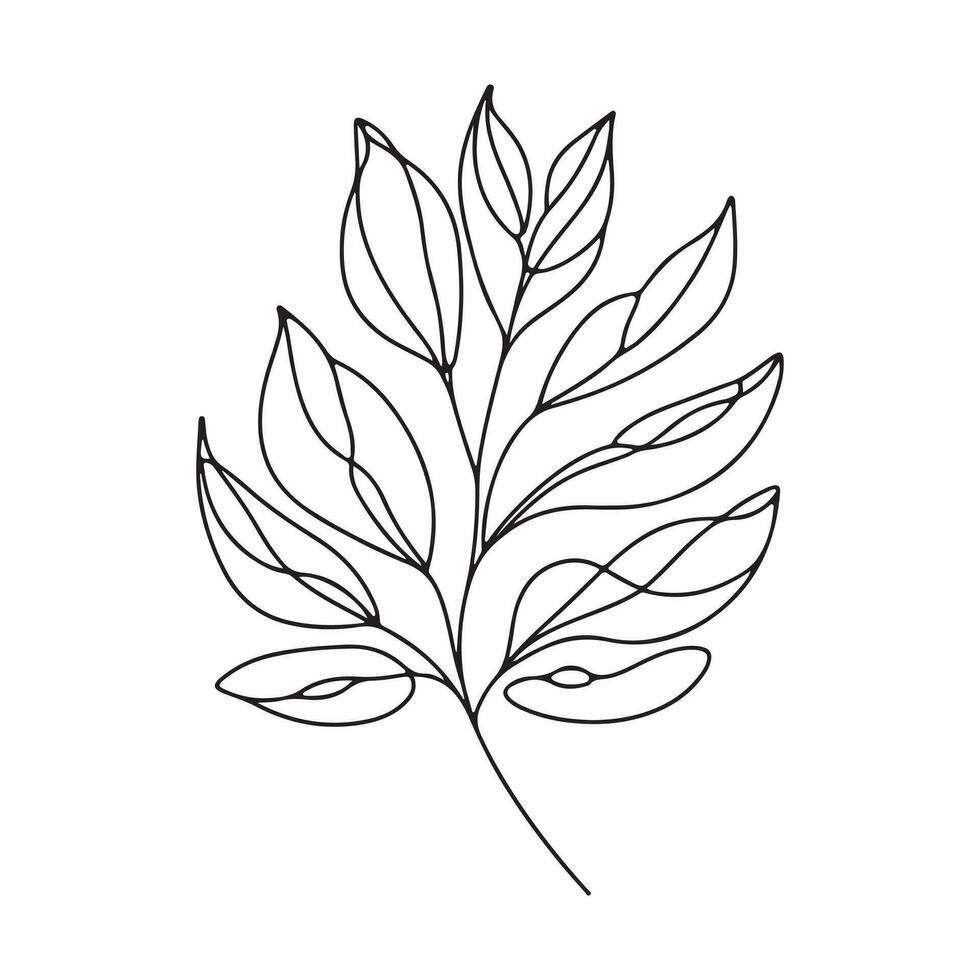 estético decorativo línea Arte ilustración de hoja, floral vector