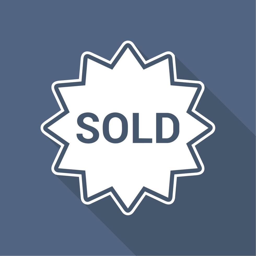 Sold icon symbol vector image . Illustration of the contract commercial label sold design image