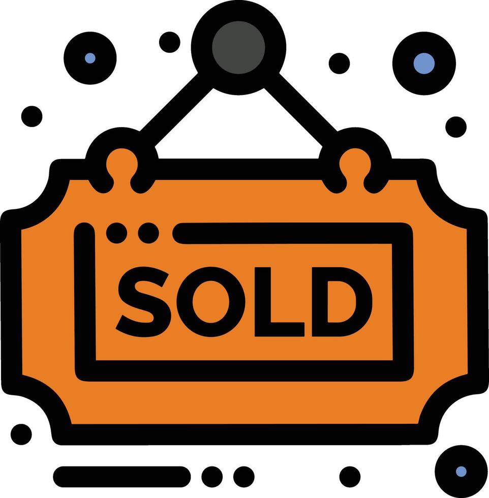 Sold icon symbol vector image . Illustration of the contract commercial label sold design image