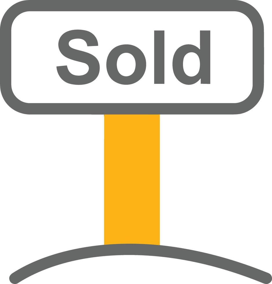 Sold icon symbol vector image . Illustration of the contract commercial label sold design image