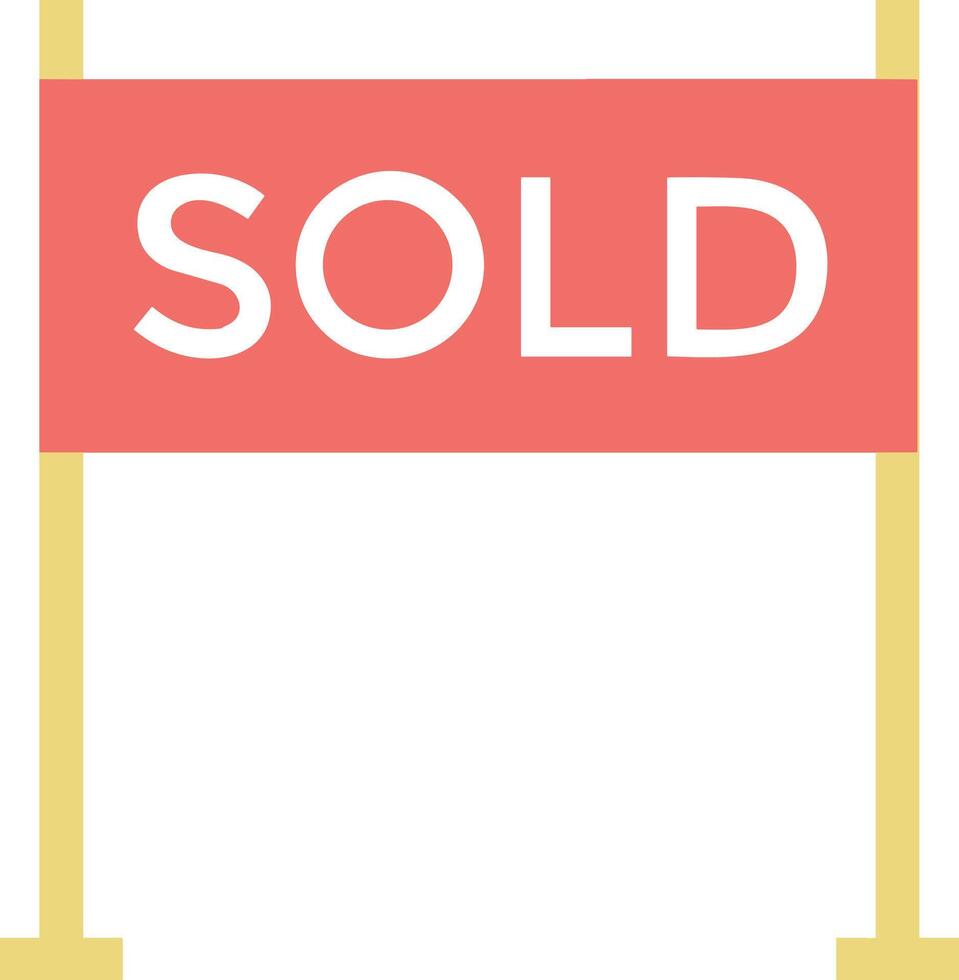 Sold icon symbol vector image . Illustration of the contract commercial label sold design image