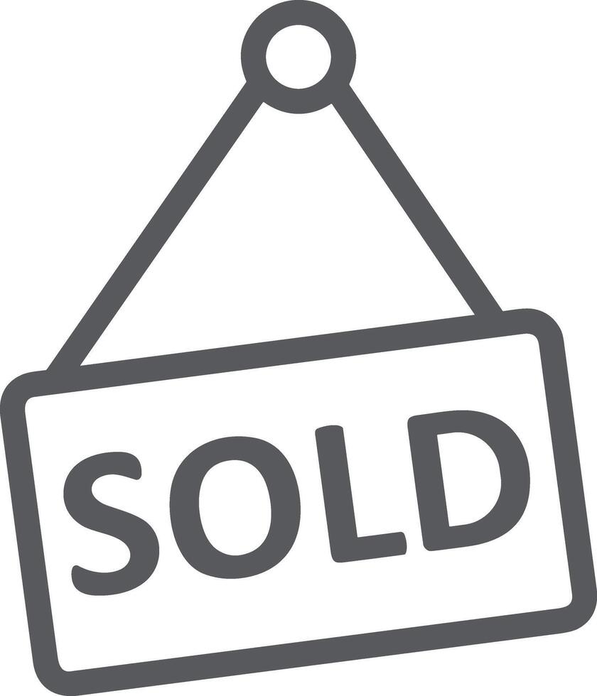 Sold icon symbol vector image . Illustration of the contract commercial label sold design image