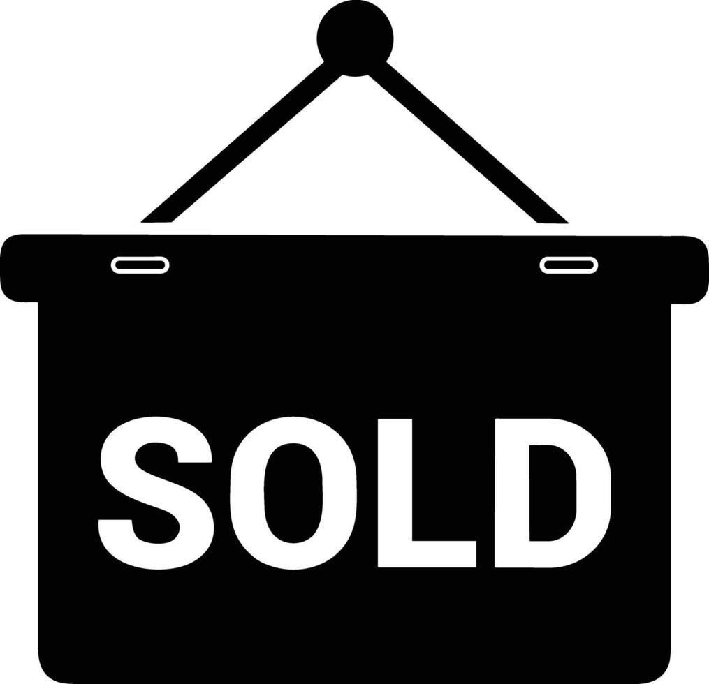 Sold icon symbol vector image . Illustration of the contract commercial label sold design image