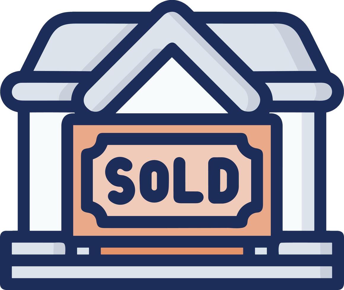 Sold icon symbol vector image . Illustration of the contract commercial label sold design image