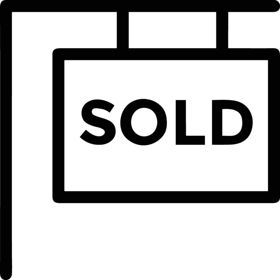 Sold icon symbol vector image . Illustration of the contract commercial label sold design image