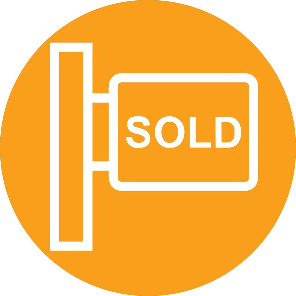 Sold icon symbol vector image . Illustration of the contract commercial label sold design image