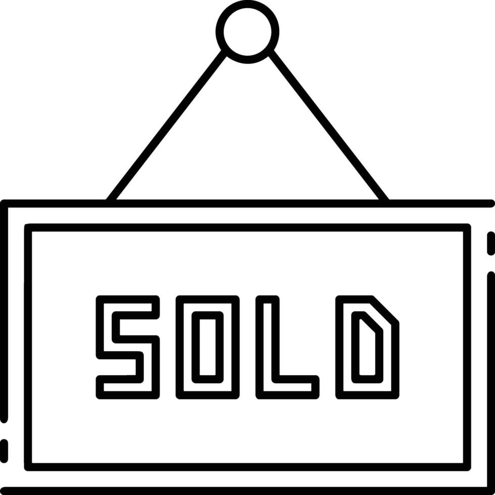 Sold icon symbol vector image . Illustration of the contract commercial label sold design image