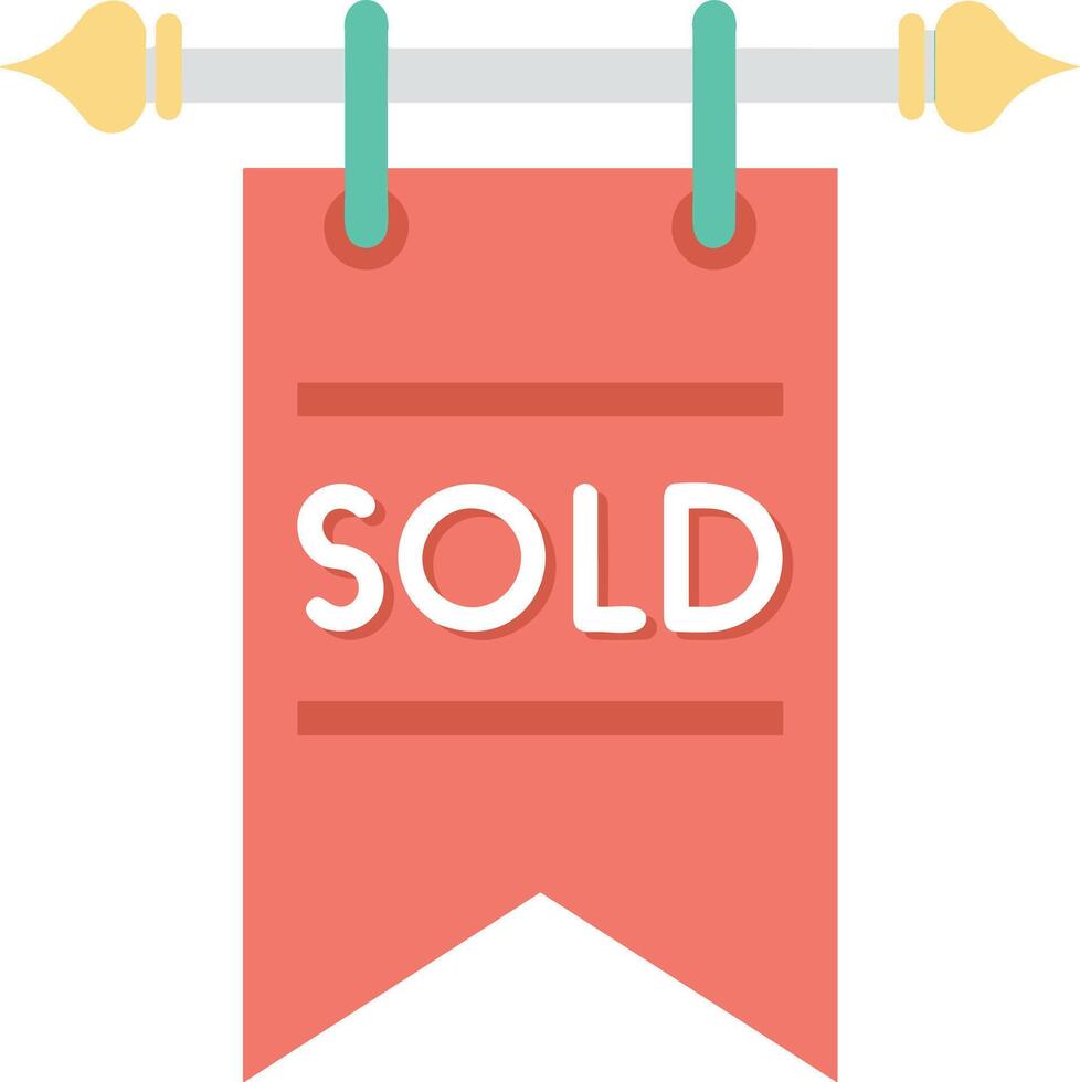 Sold icon symbol vector image . Illustration of the contract commercial label sold design image