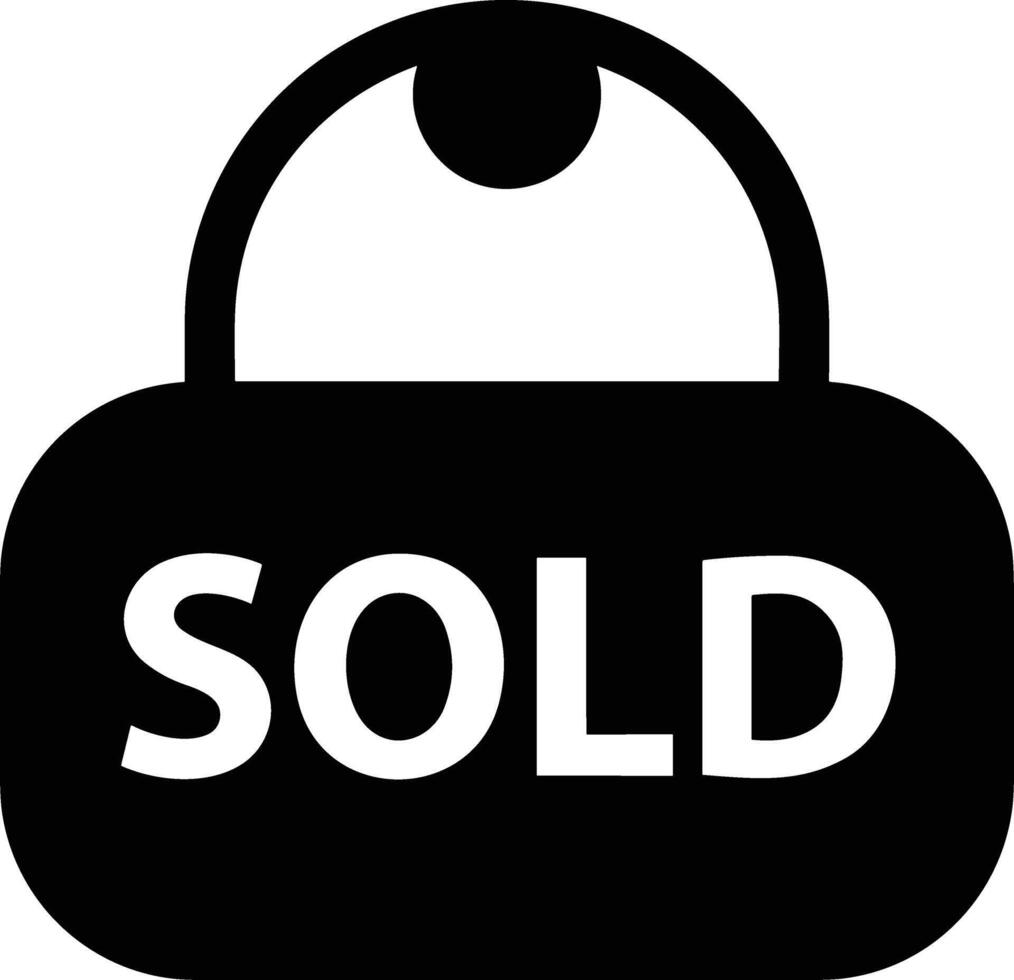 Sold icon symbol vector image . Illustration of the contract commercial label sold design image