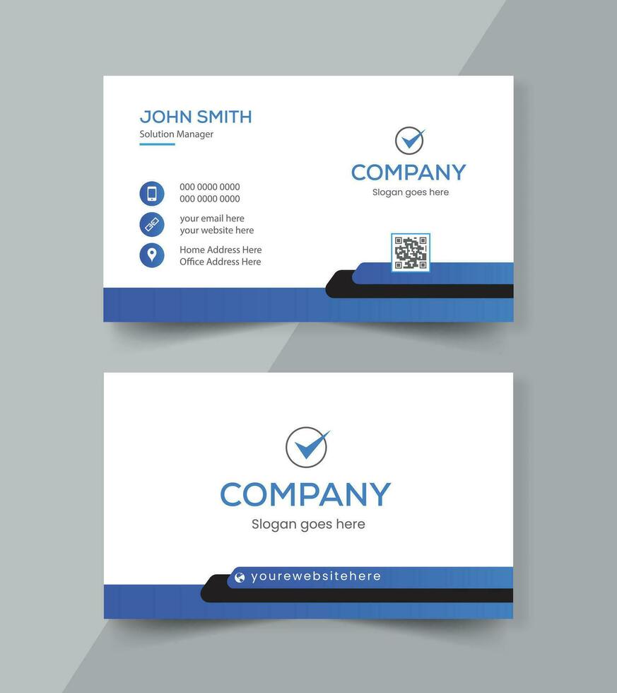 Modern business card template, Creative and Clean Double-sided Business Card Template. Flat Design Vector Illustration. Stationery Design