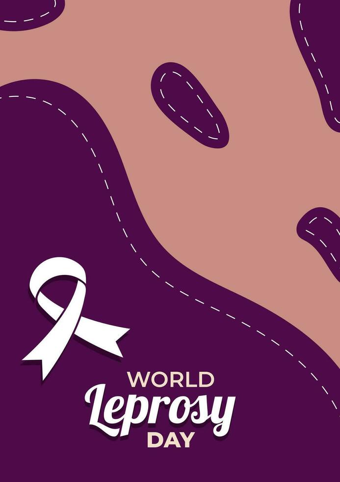 World Leprosy Day in January. Skin disease vector template with awareness ribbon symbol for poster element, banner, background