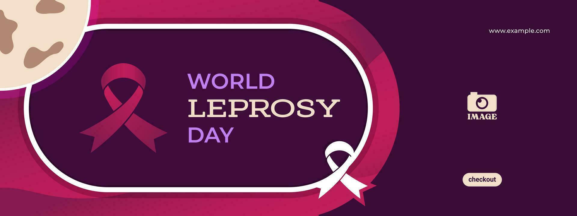 World Leprosy Day in January. Skin disease vector template with awareness ribbon symbol for banner element, background, poster