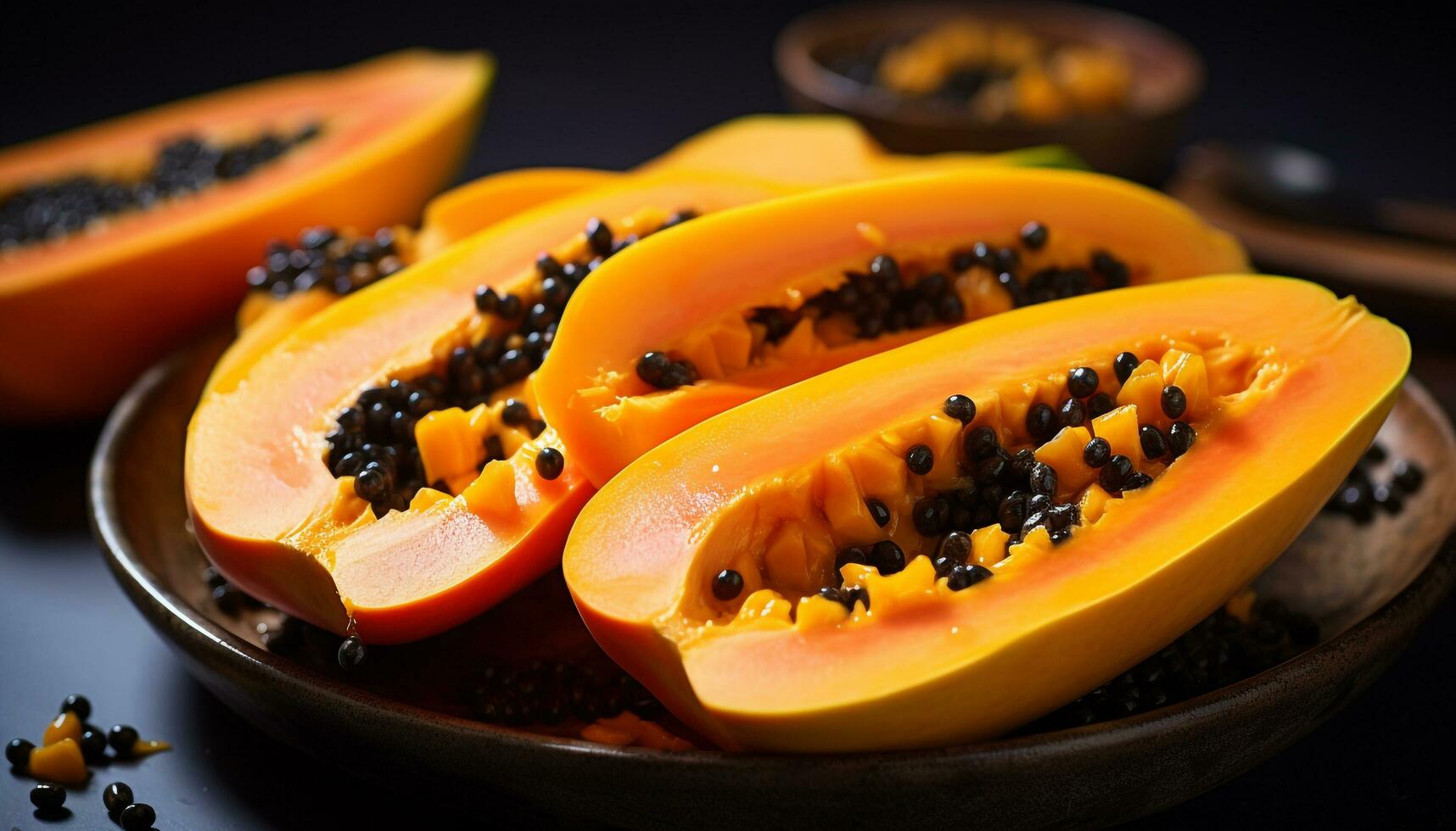 AI generated Impressive papaya fruit fame photo