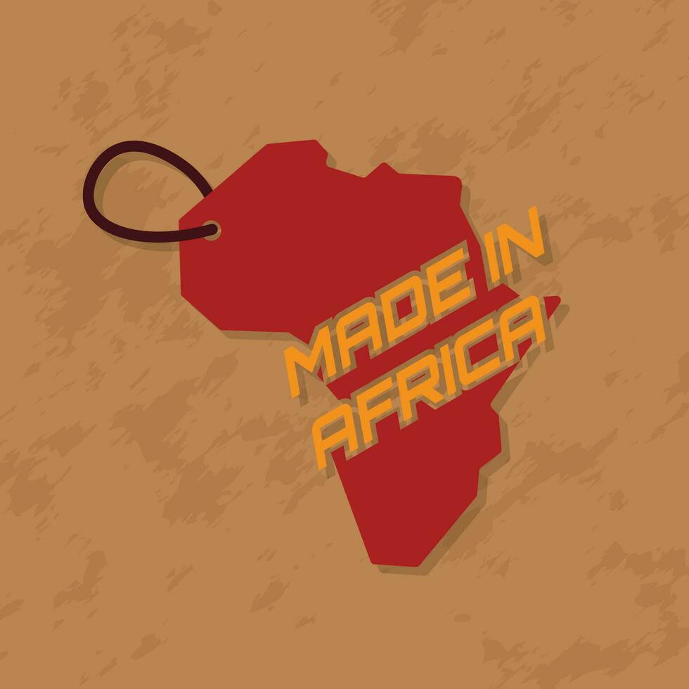 Africa Continent Concept with Inscription Made In Africa, with rope hanging vector