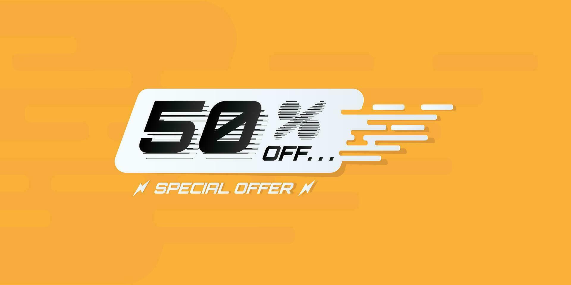 discount 50 percent special offer, coupon, voucher vector illustration