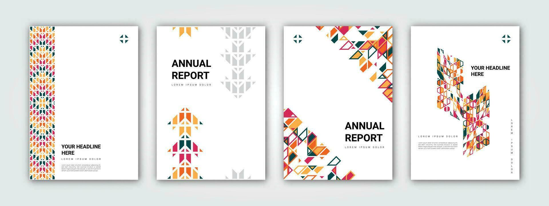 Annual report, geometric cover design, A4 size, can be used according to your needs vector