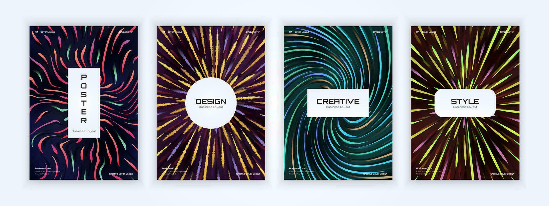 a set of background design covers with many line art vector