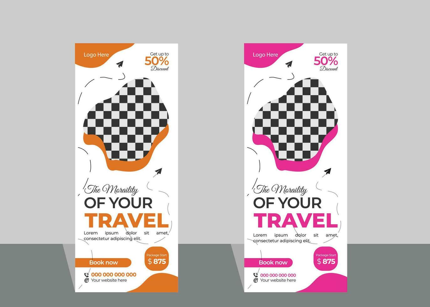 Travel roll up banner vector