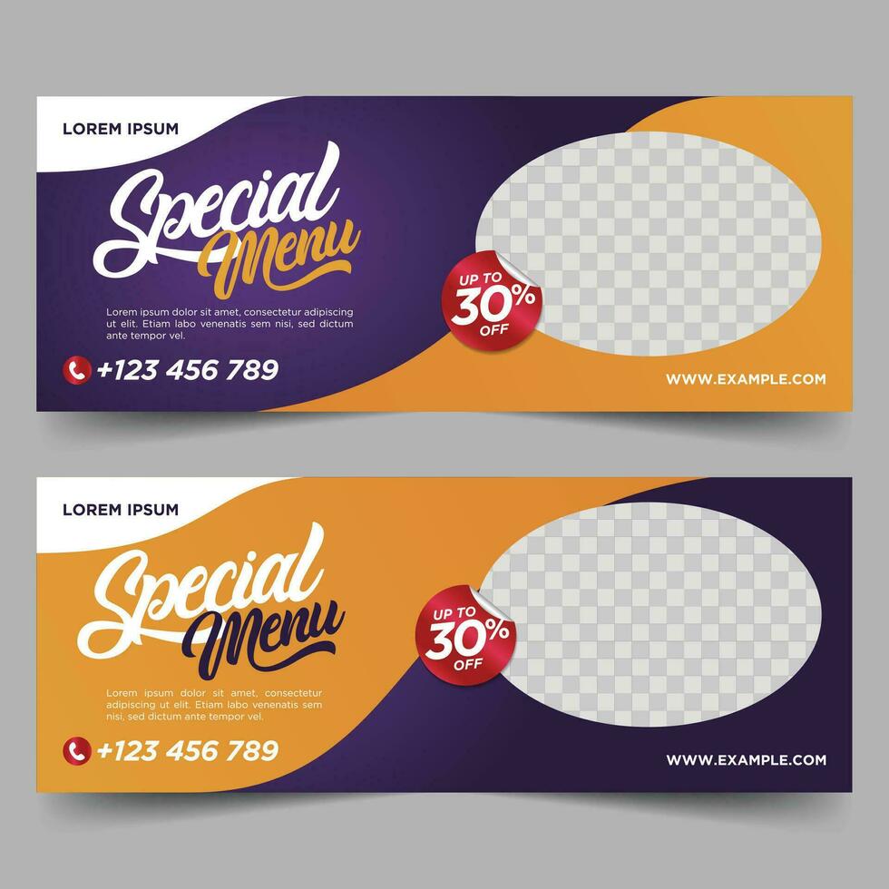 Food and Restaurant banner design template vector