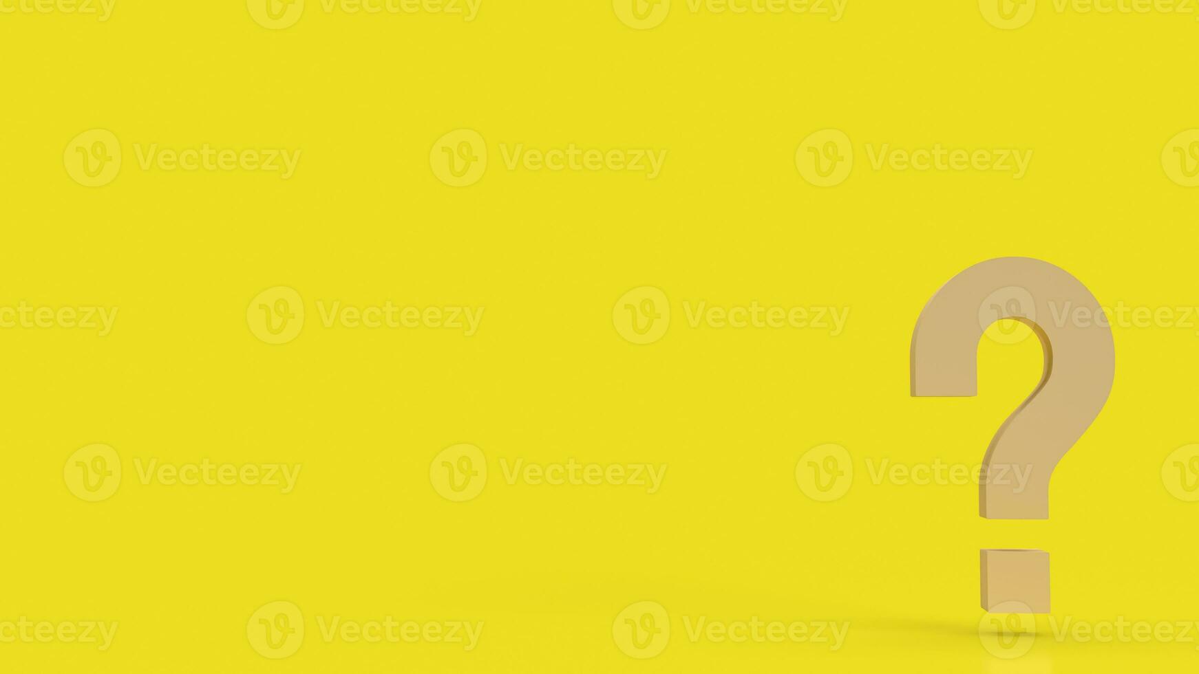 The yellow question mark for abstract background  3d rendering. photo