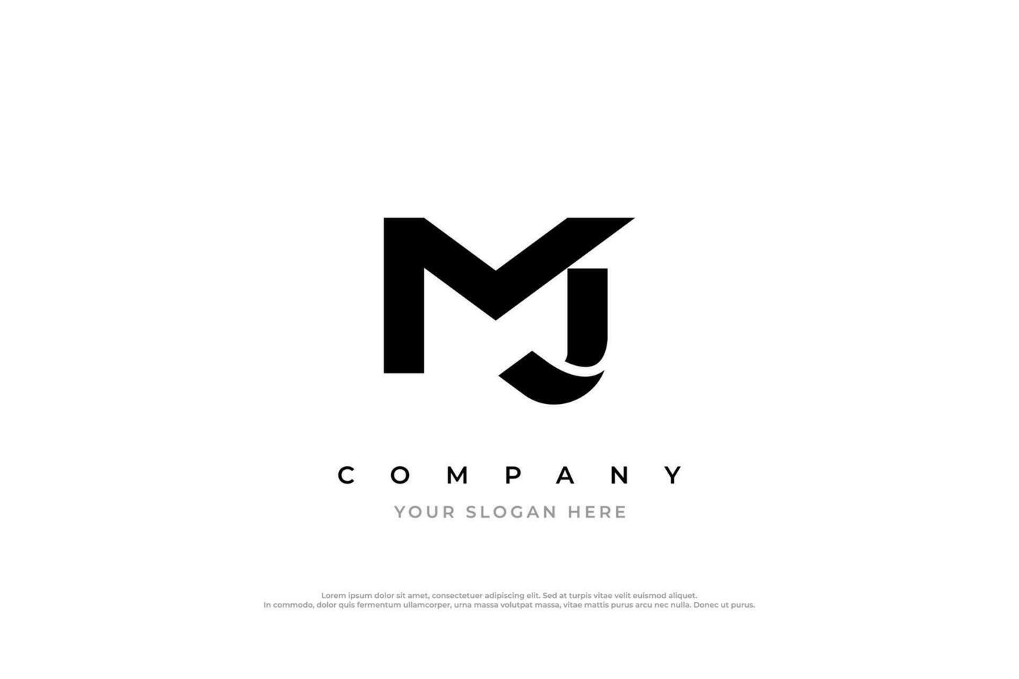 Initial Letter MJ Logo or JM Logo Design vector