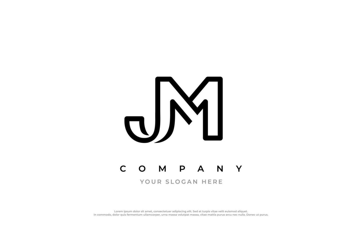 inicial letra jm o mj logo diseño vector