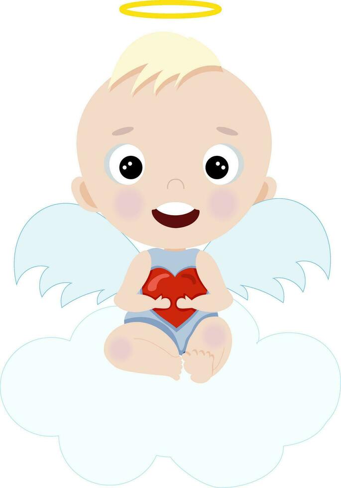 ángel con corazón vector