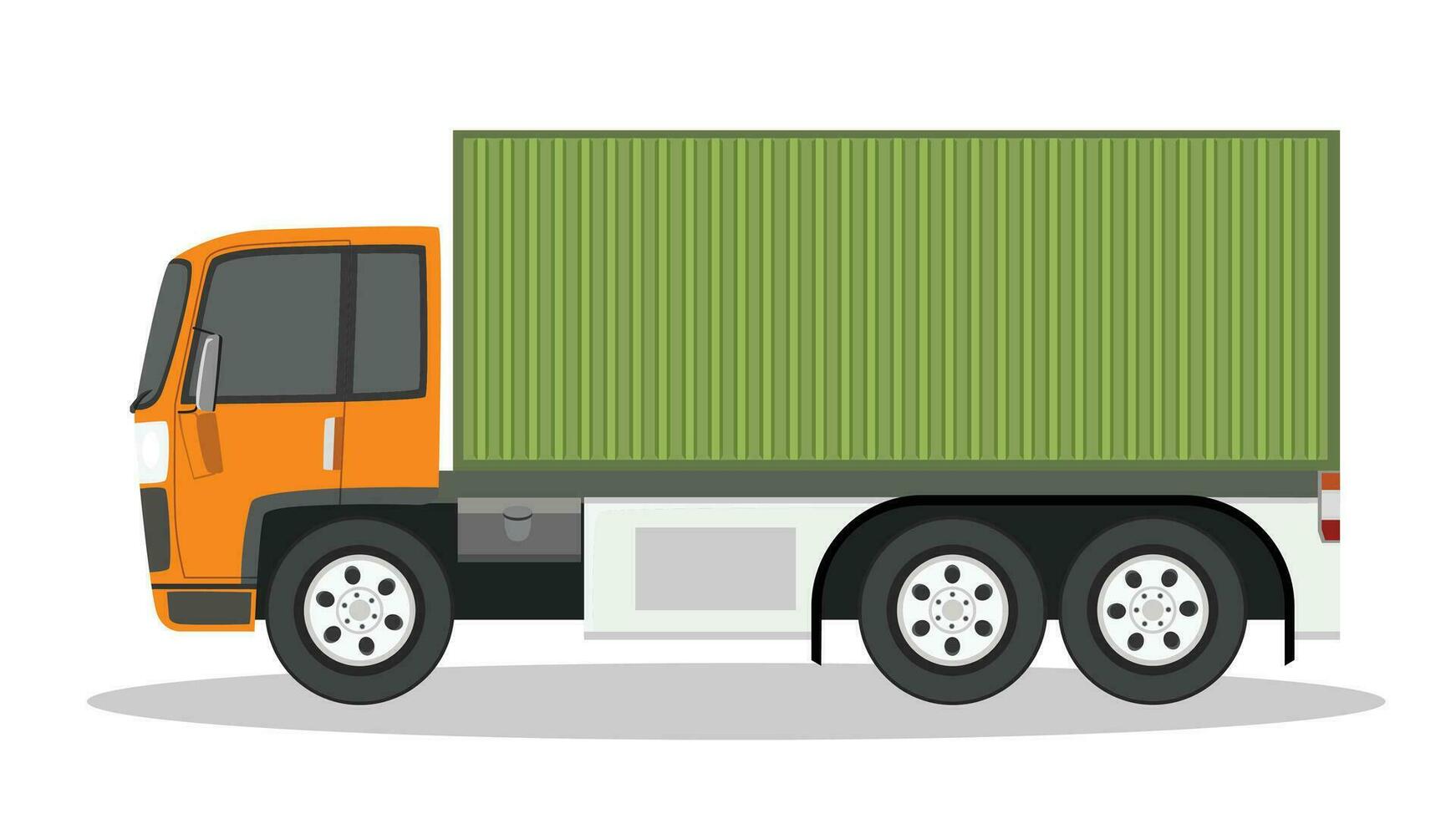 Vector or Illustration of cartoon container truck car. on isolated white background.