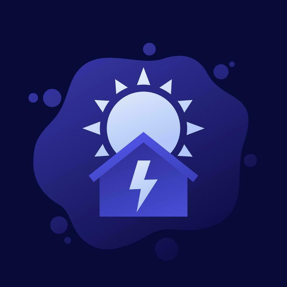 solar energía para hogar icono, vector diseño