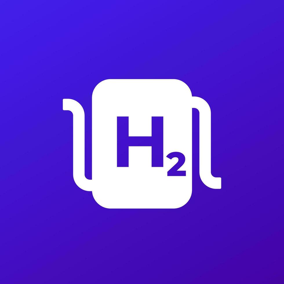 hydrogen power system icon, h2 energy source vector