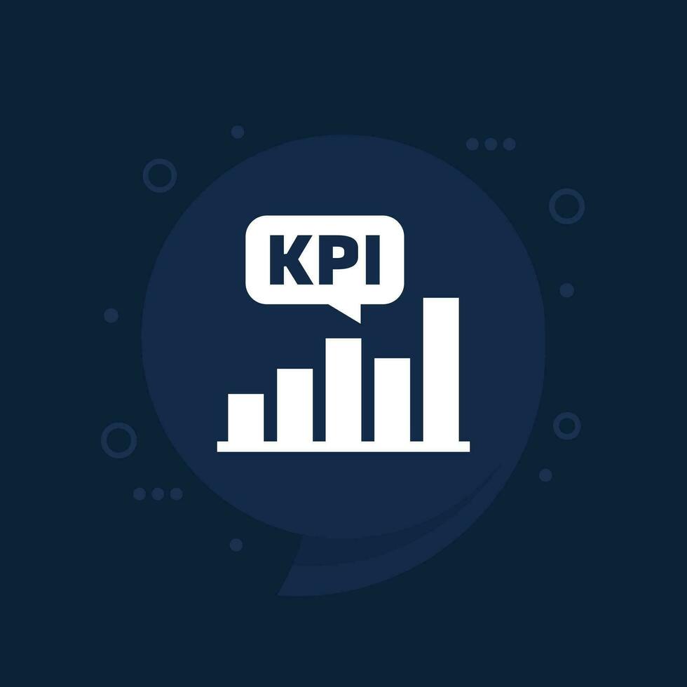 KPI vector icon with a graph