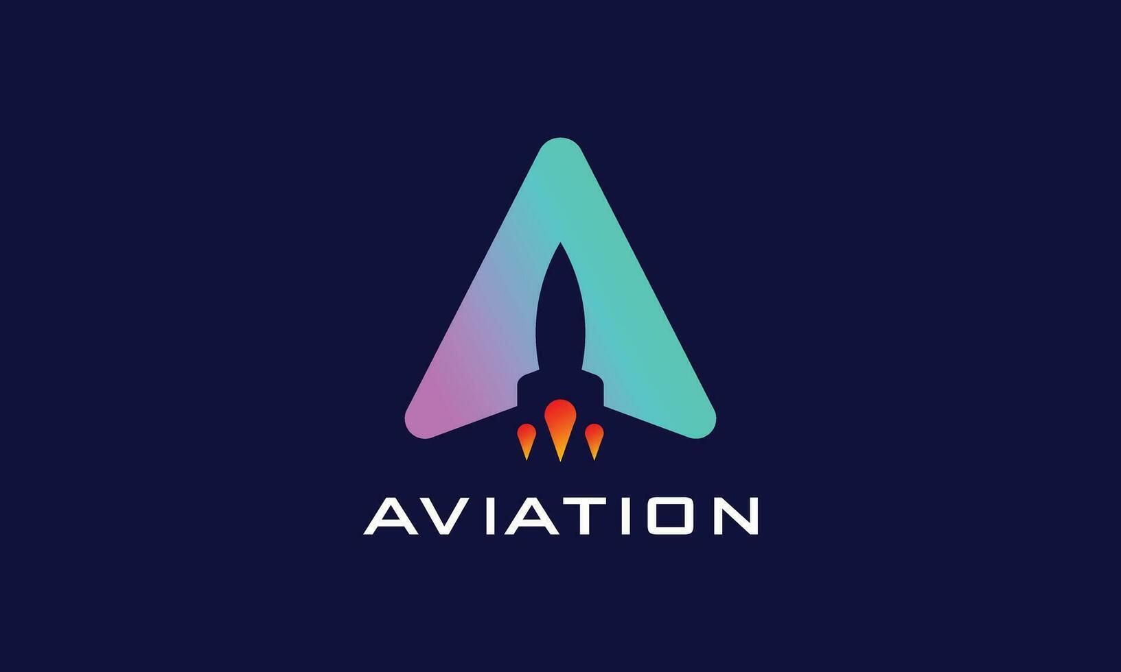 Aviation logo letter A logotype alphabet font sign sky aviation air plane symbol flight plane modern concept tour transportation company vector