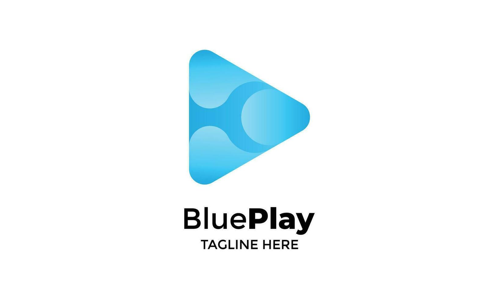 Logo vector blue color play button arrow triangle concept sign creativity multimedia marketing  entertainment music sound