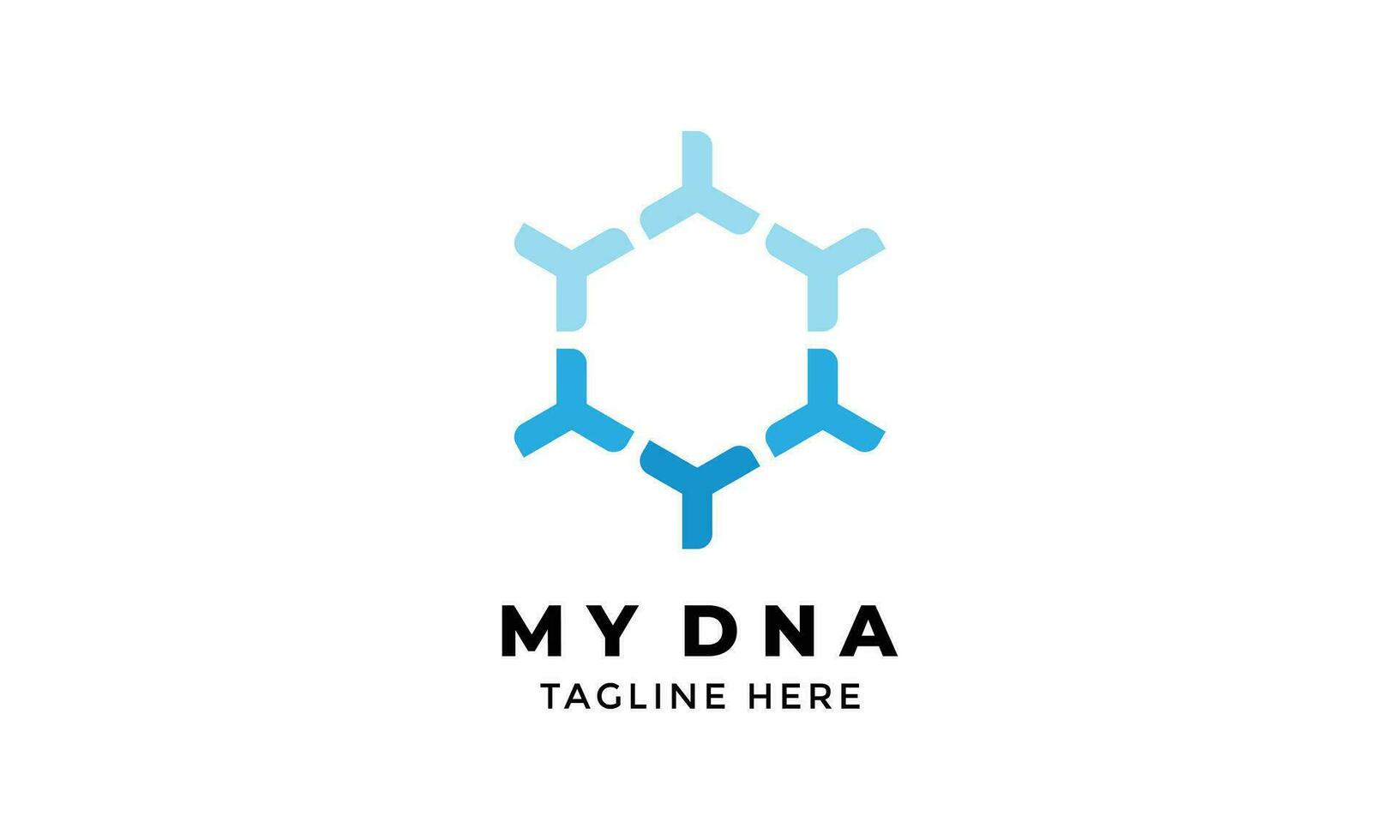 DNA logo hexagonal style molecular genetic code science bio structure chromosome spirals genome biology medicals vector