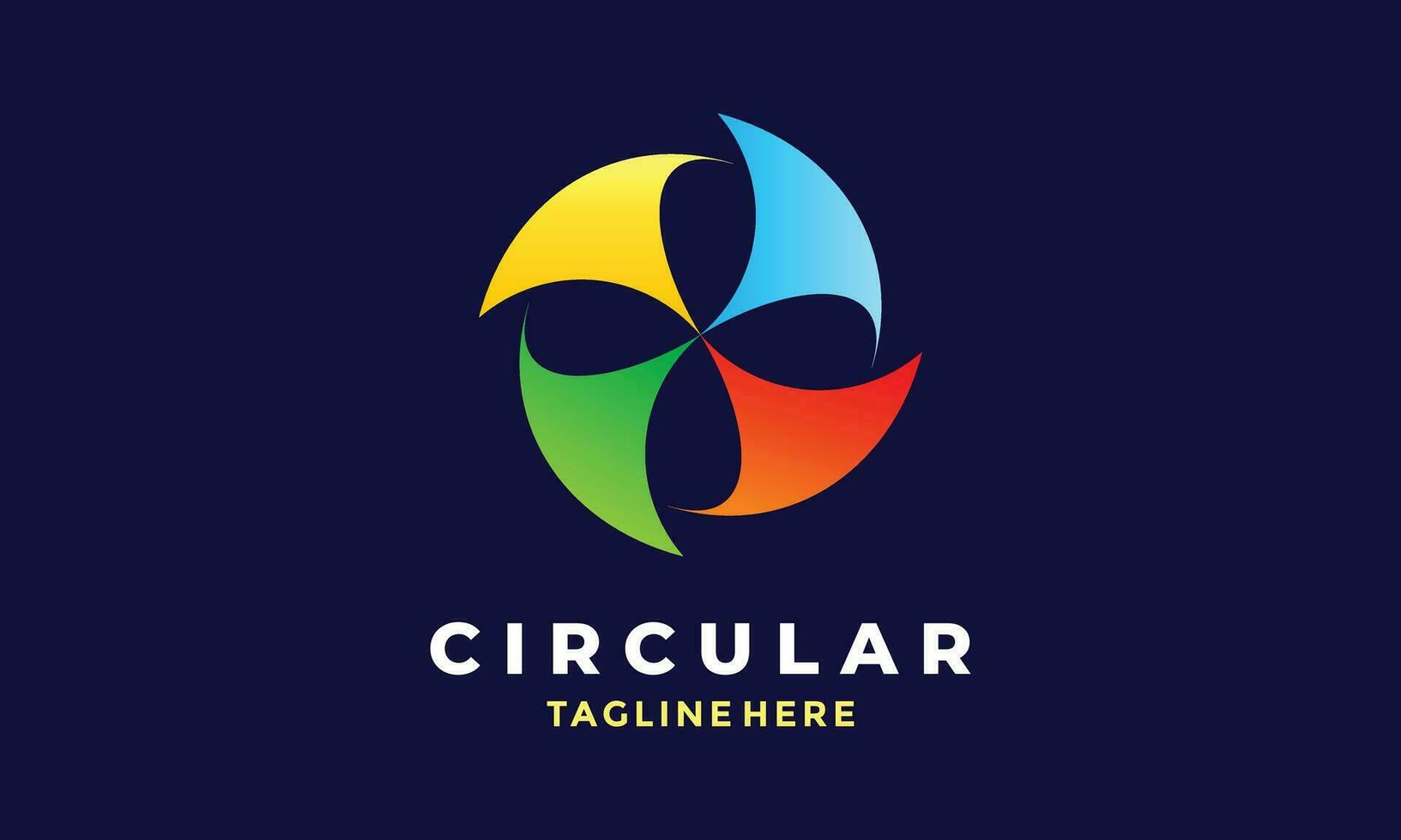 logo vector hélice circular viento diseño tecnología símbolo innovación ambiente eco poder electricidad turbina generador