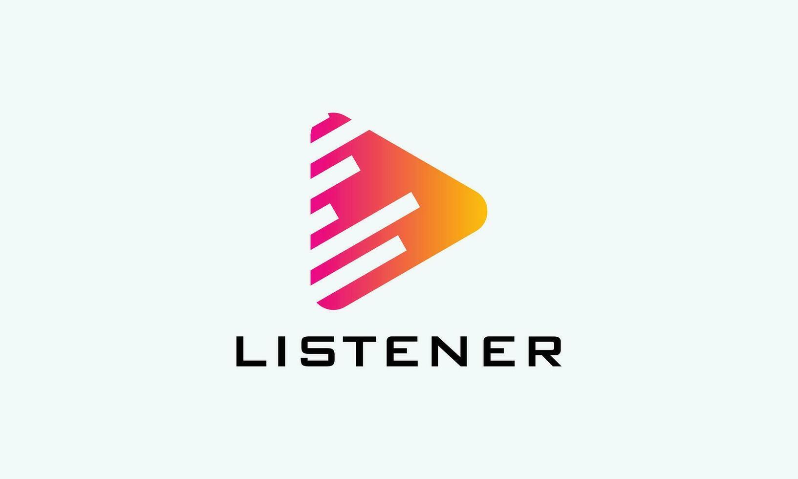 Logo vector color gradation play button arrow triangle concept sign creativity multimedia marketing  entertainment music sound