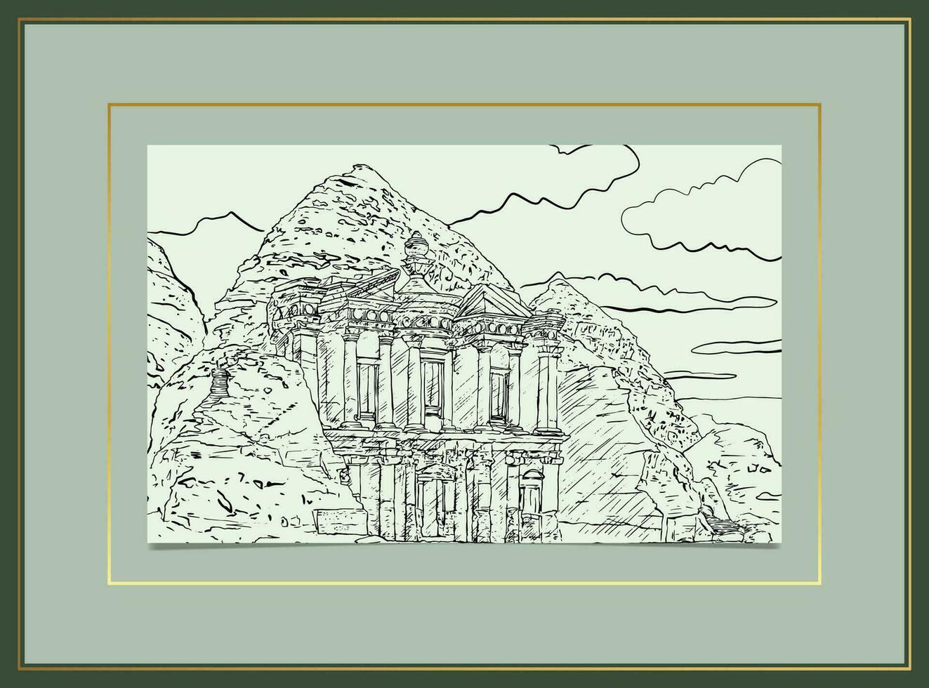 petra hand drawn sketch vector